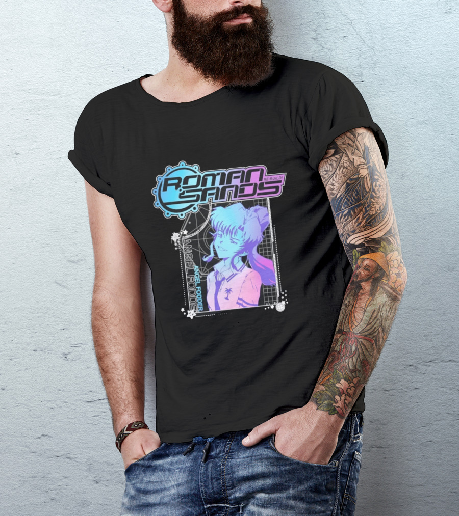 Roman Sands Re Build Angel Fodder Retro Anime Aesthetic T-Shirt