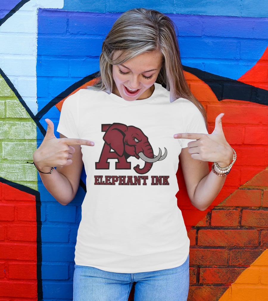 Alabama Crimson Tide Elephant Ink College Football T-Shirt