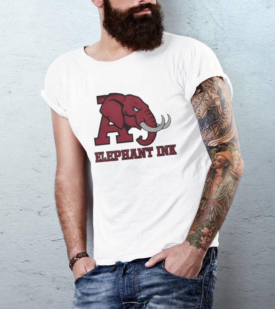 Alabama Crimson Tide Elephant Ink College Football T-Shirt