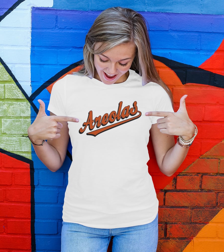 Areolas Script Sporty Baseball Style Retro Font T-Shirt