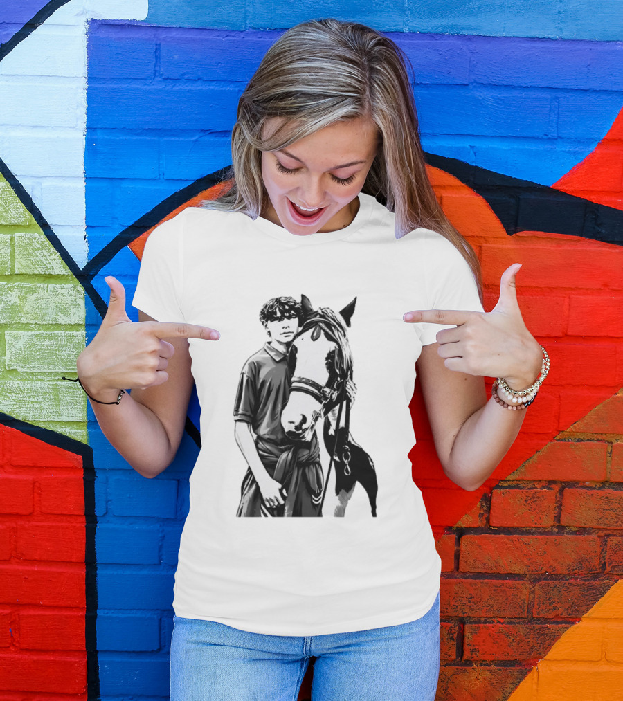 Boy With His Horse Equestrian Farm Life T-Shirt
