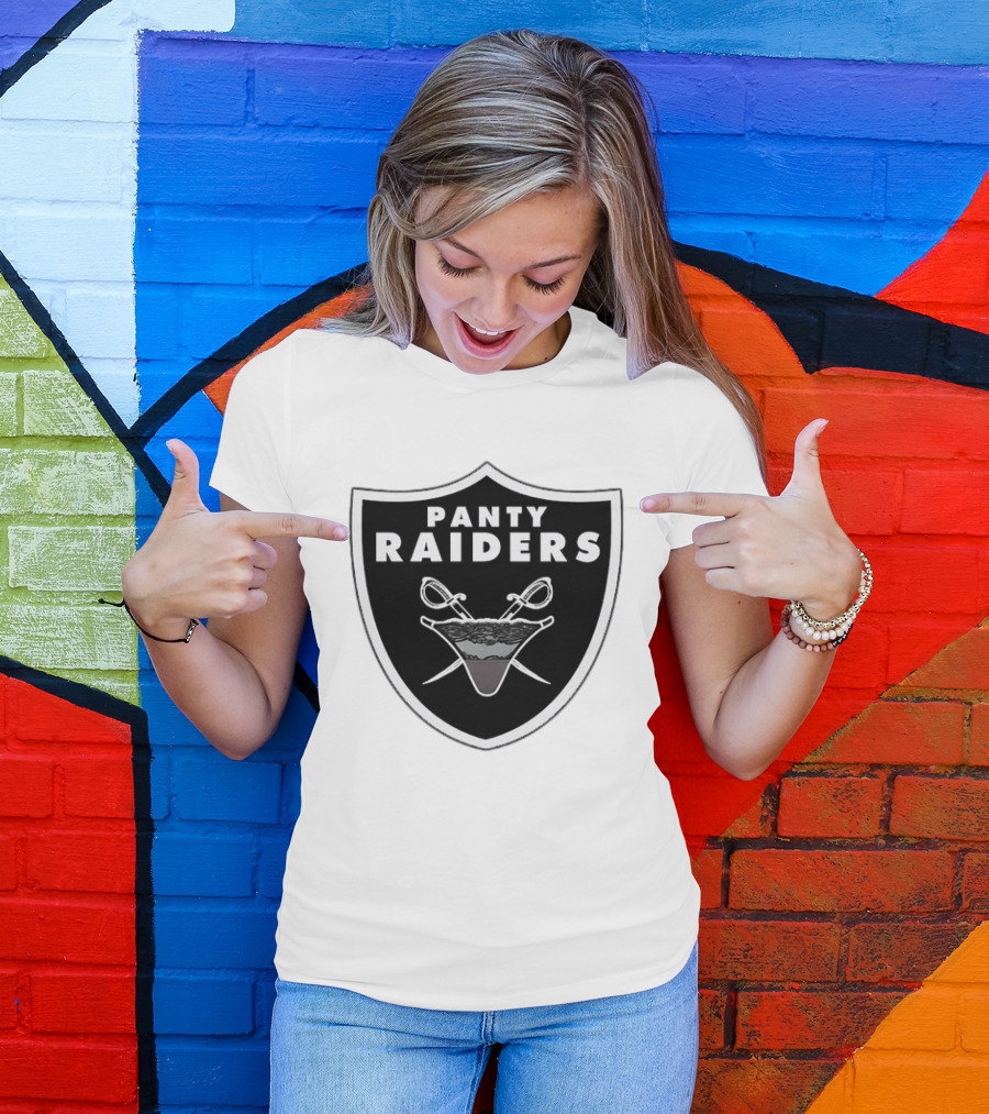 Las Vegas Panty Raiders Shield Swords And Underwear Crest T-Shirt