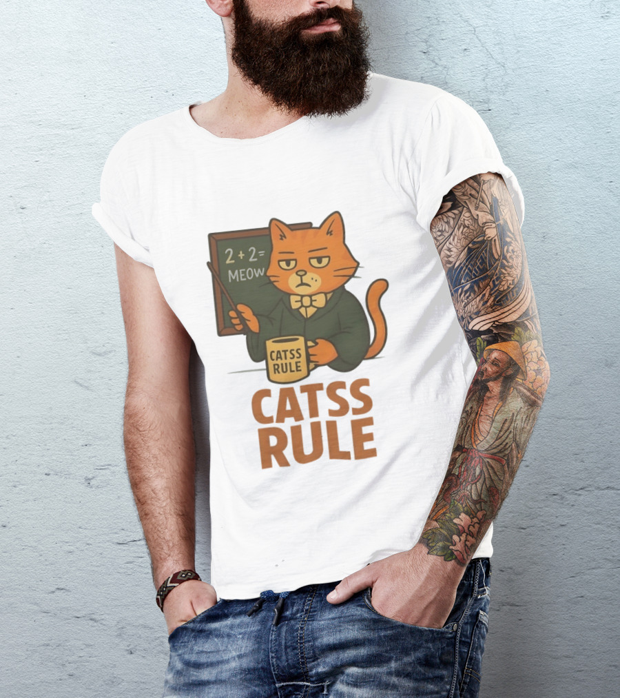 Catss Rule Teacher 2+2 Equals Meow Coffee T-Shirt