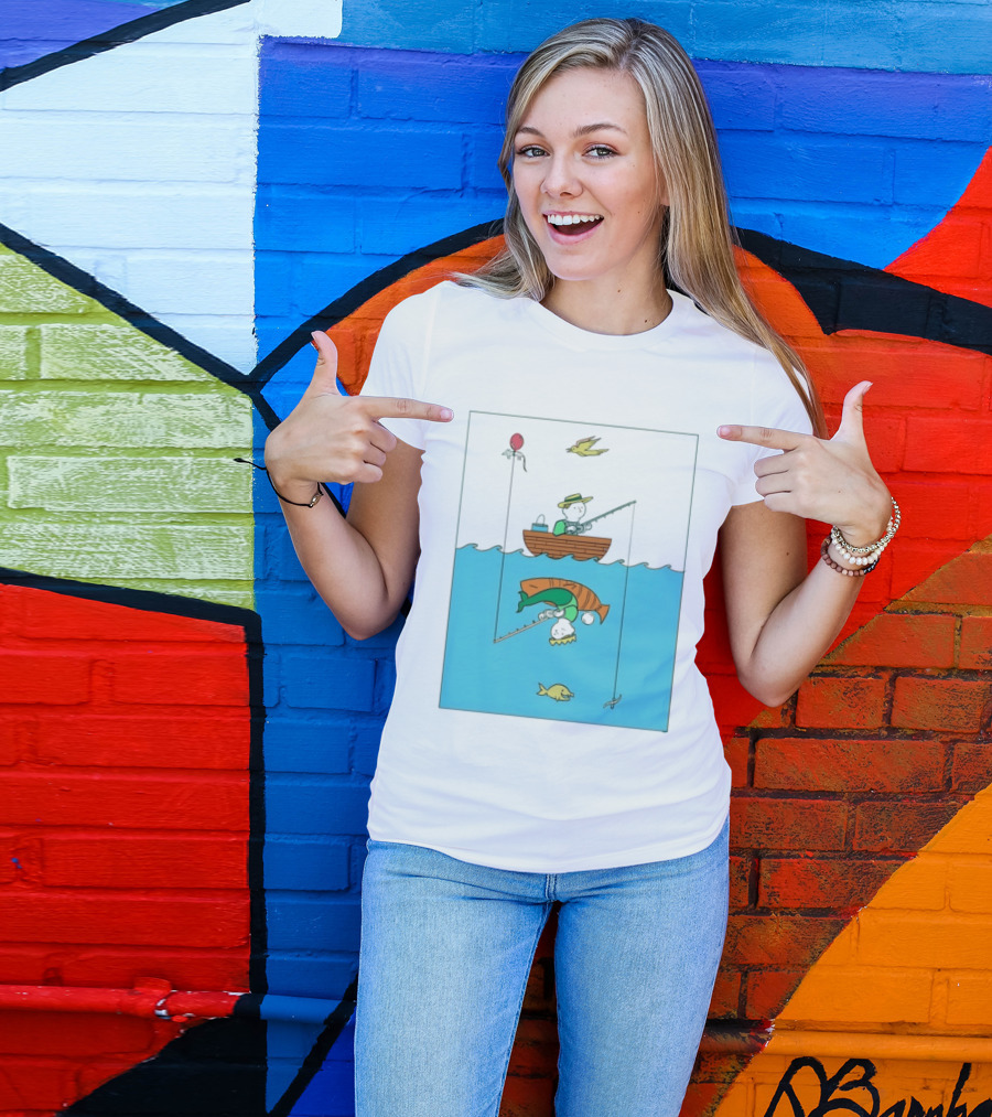 Owenbroadcast Fishing Bear With Turtle And Balloon T-Shirt