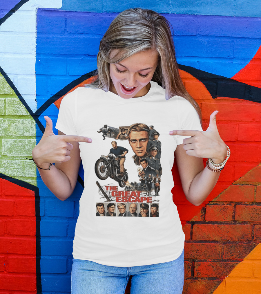 The Great Escape Classic Cinema Movie Steve McQueen 60s War Film T-Shirt