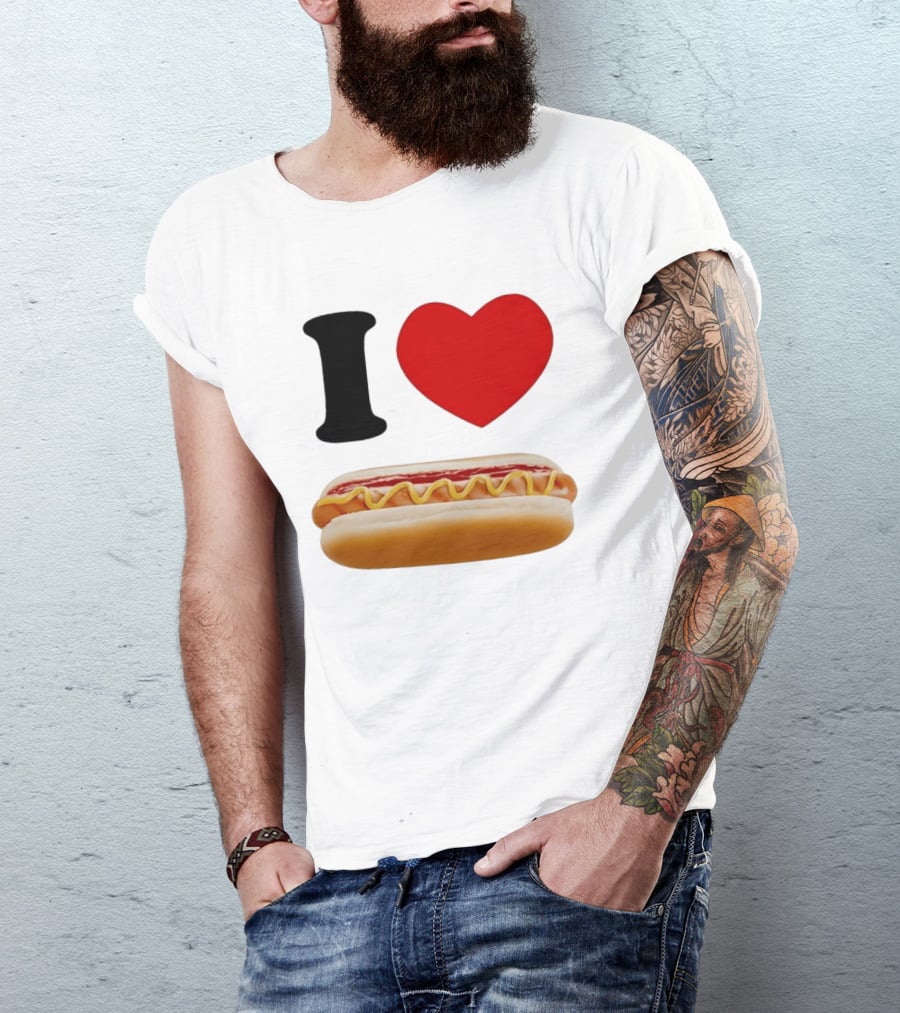 I Love Hot Dogs Summer Grilling Food T-Shirt
