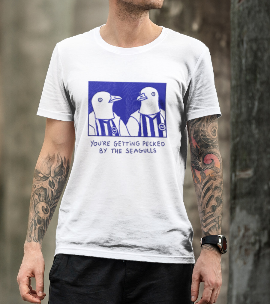 You're Getting Pecked By The Seagulls Striped Seagull T-Shirt
