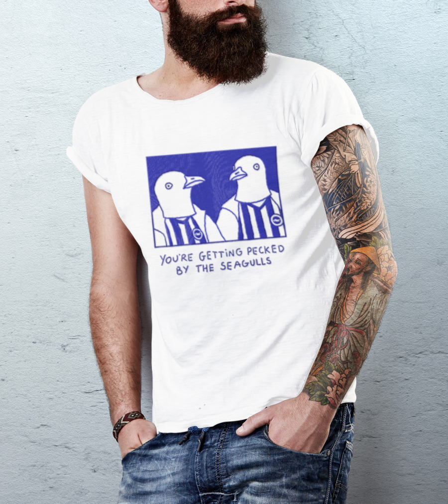 You're Getting Pecked By The Seagulls Striped Seagull T-Shirt