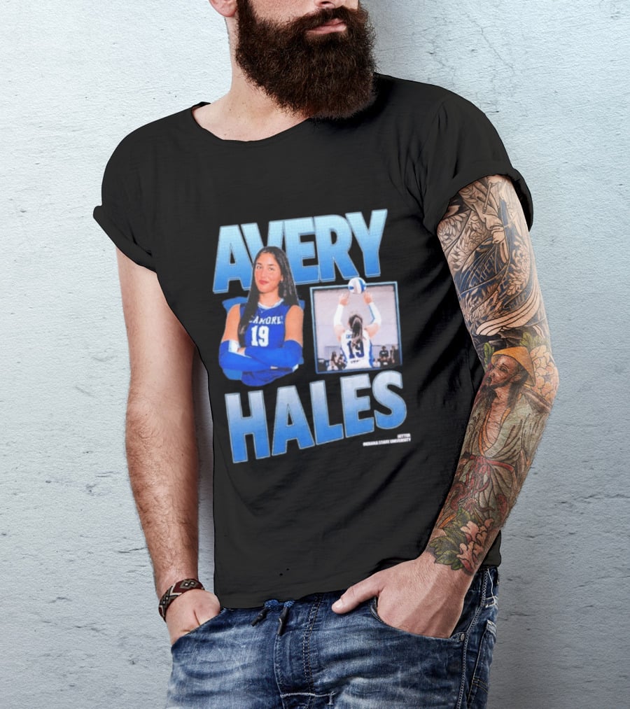 Avery Hales Indiana State Sycamores Volleyball No 19 Setter T-Shirt