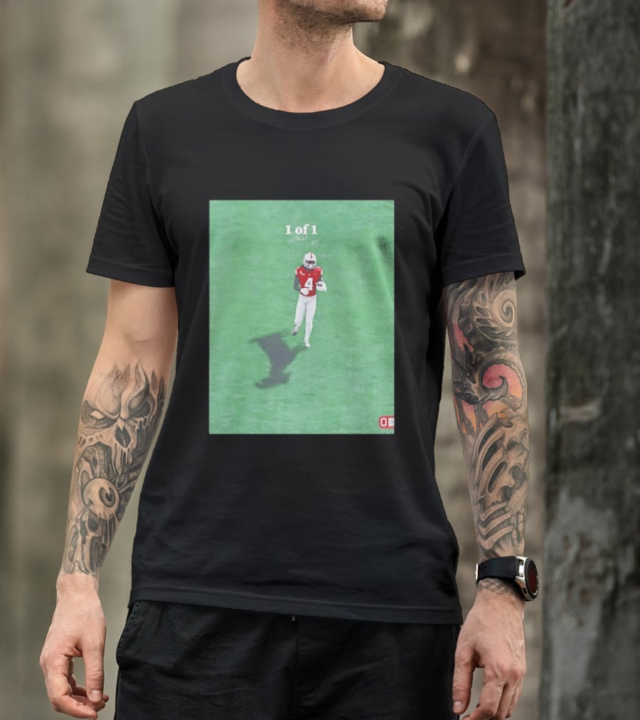 Julian Fleming Ohio State Buckeyes 1 Of 1 Number 4 Football Player T-Shirt