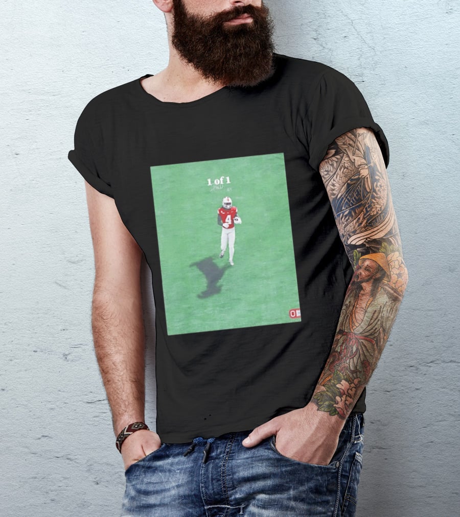 Julian Fleming Ohio State Buckeyes 1 Of 1 Number 4 Football Player T-Shirt
