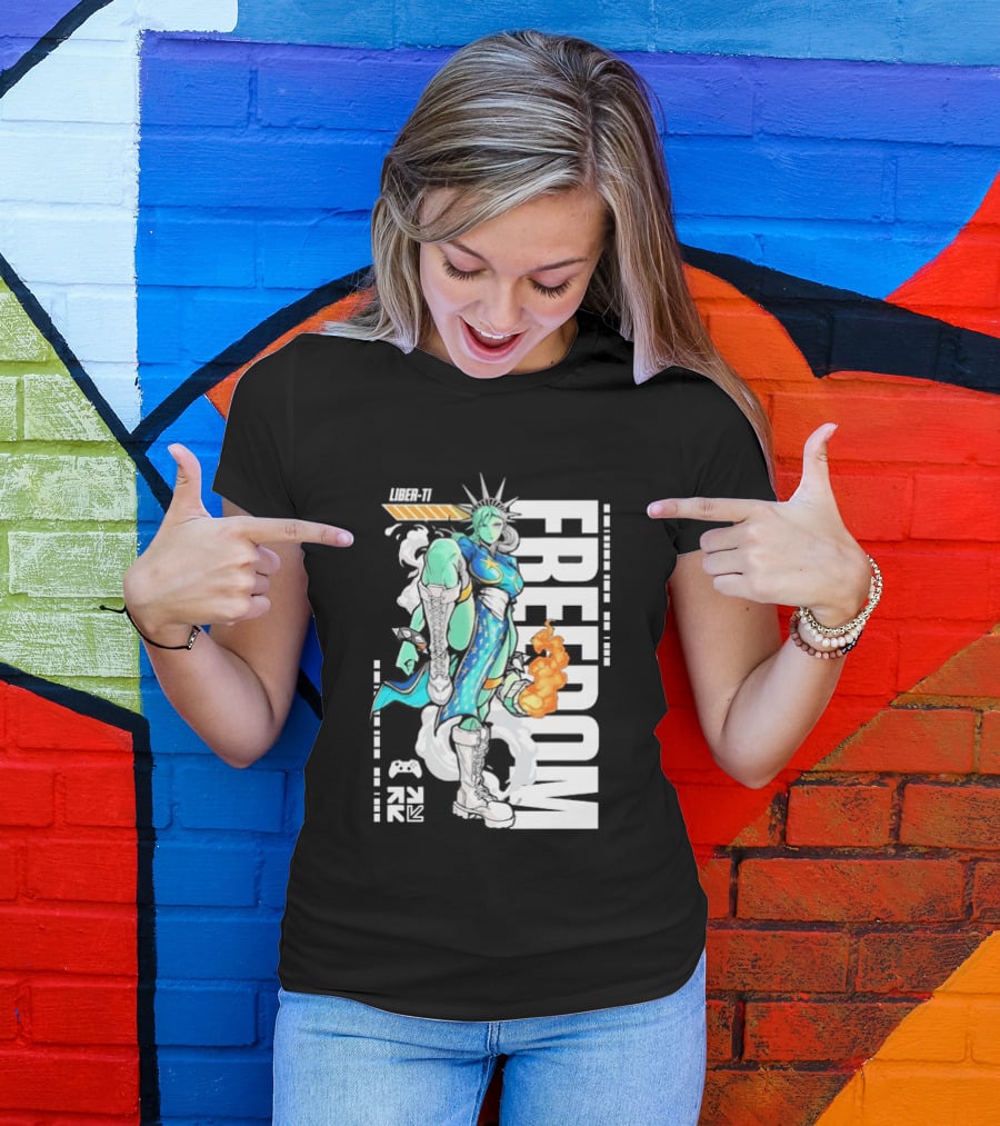 Liber Ti Chun Li Freedom Statue Of Liberty T-Shirt