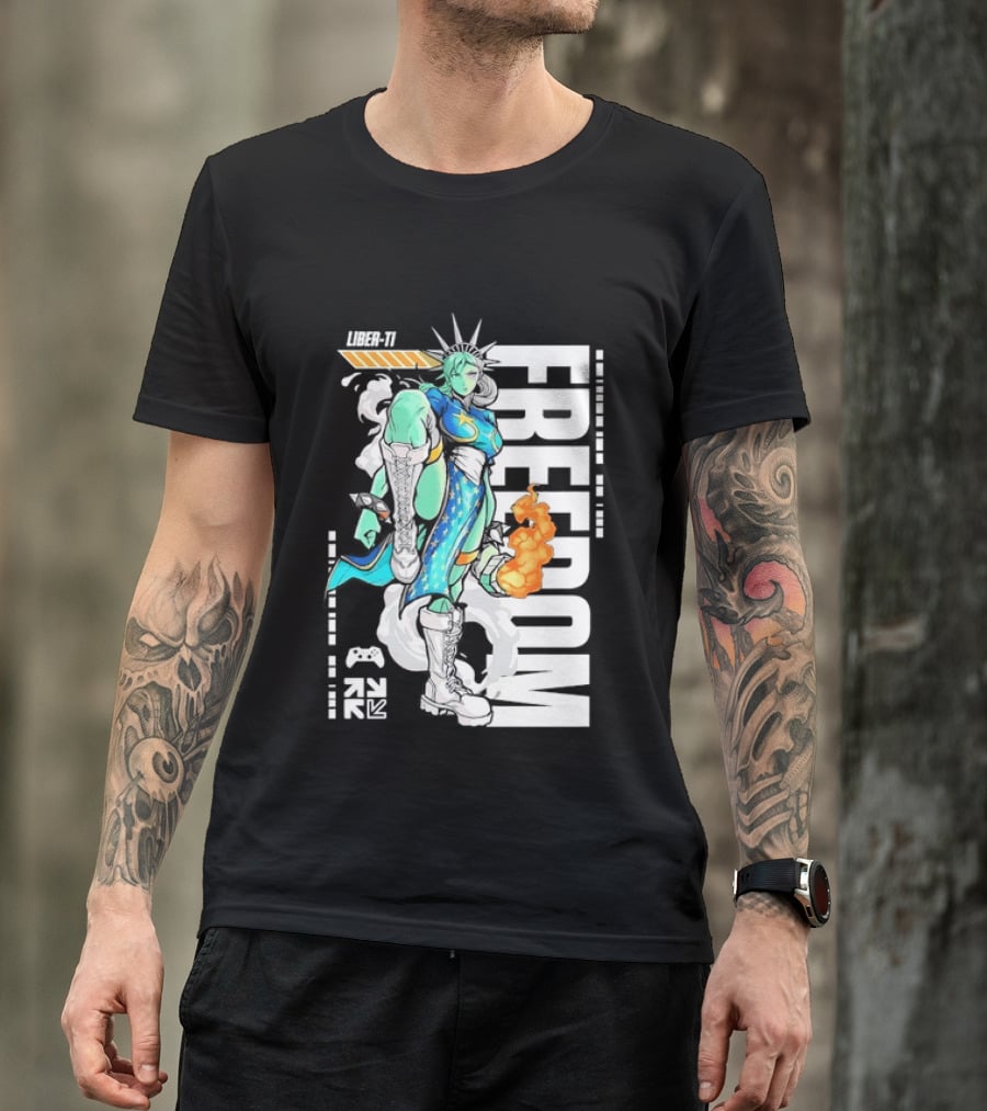 Liber Ti Chun Li Freedom Statue Of Liberty T-Shirt