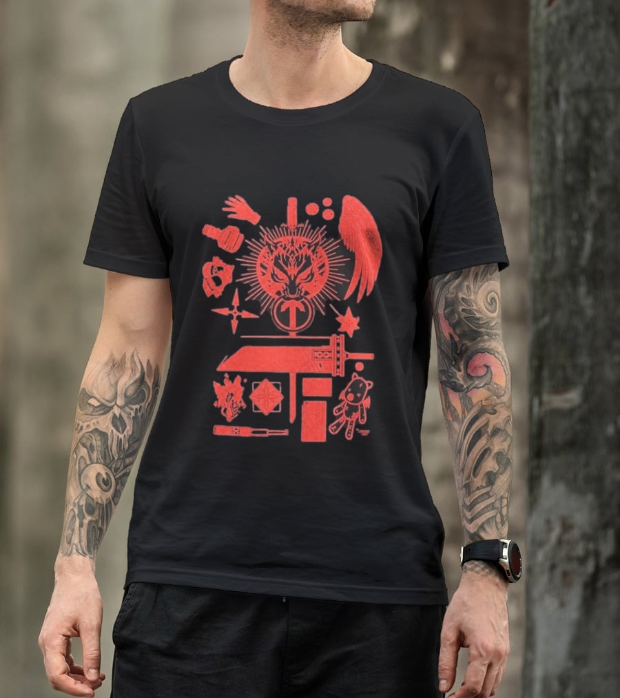Damien Haas Final Fantasy Symbols And Iconic Items T-Shirt