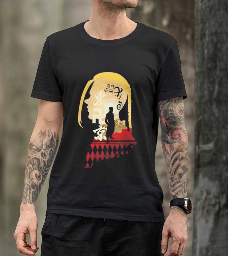 Ken Ryuguji Tokyo Revengers Draken Silhouette Art Japan Cityscape Hair T-Shirt