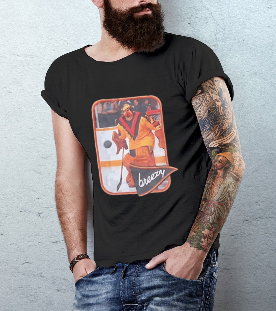 Richard Brodeur Vancouver Canucks NHL Breezy Retro Goalie Gear T-Shirt