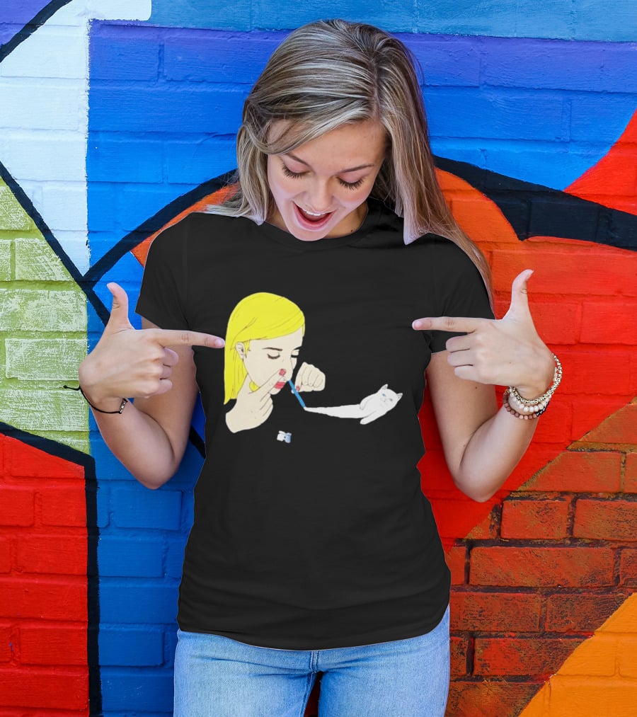 Ripndip Nermal Snorting Cat Blonde Girl Streetwear T-Shirt