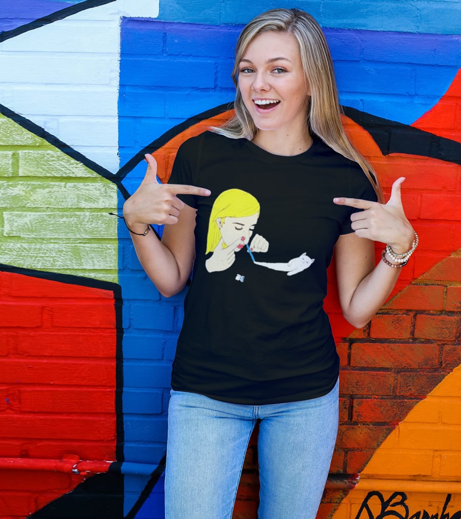 Ripndip Nermal Snorting Cat Blonde Girl Streetwear T-Shirt