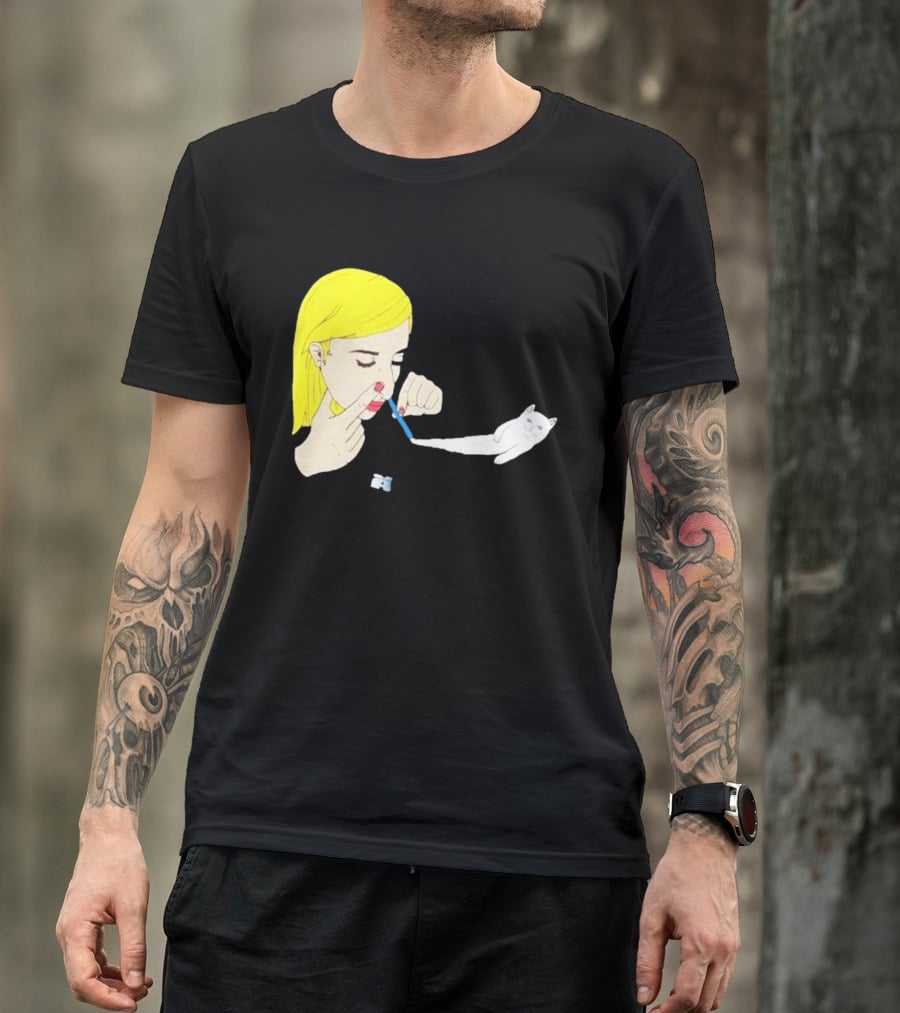 Ripndip Nermal Snorting Cat Blonde Girl Streetwear T-Shirt