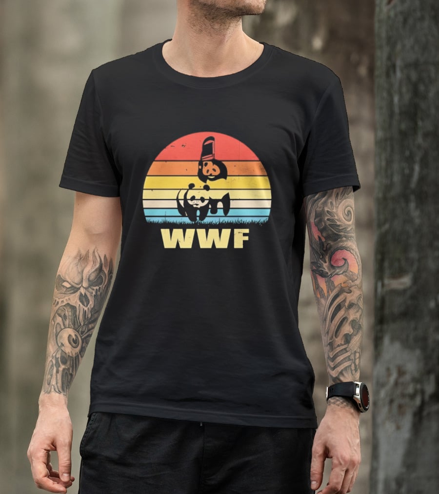 WWF Panda Retro Sunset World Wildlife Fund T-Shirt