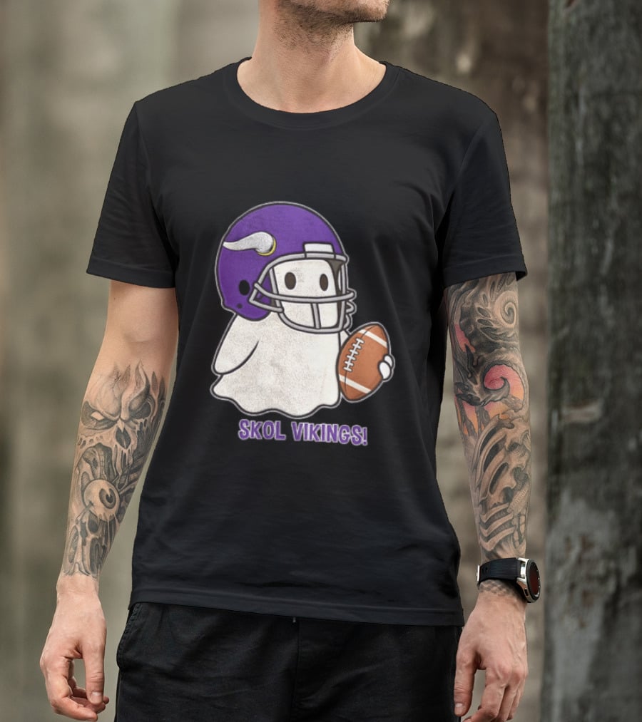 Minnesota Vikings Skol Vikings Ghost Purple Football Helmet T-Shirt