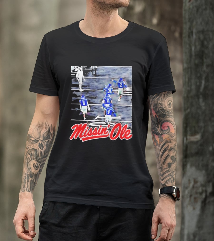 Missin' Ole Mississippi Rebels Football Players In Action T-Shirt