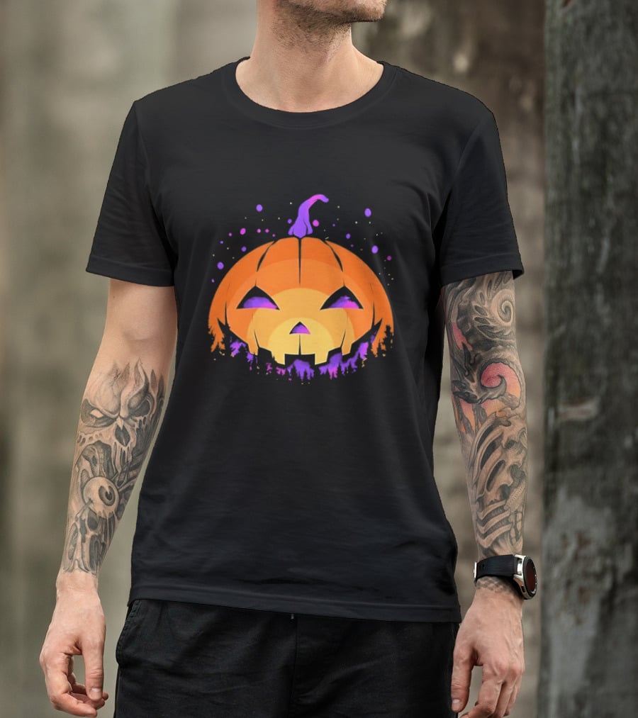 Spooky Jack O' Lantern Vibrant Halloween Vibes T-Shirt