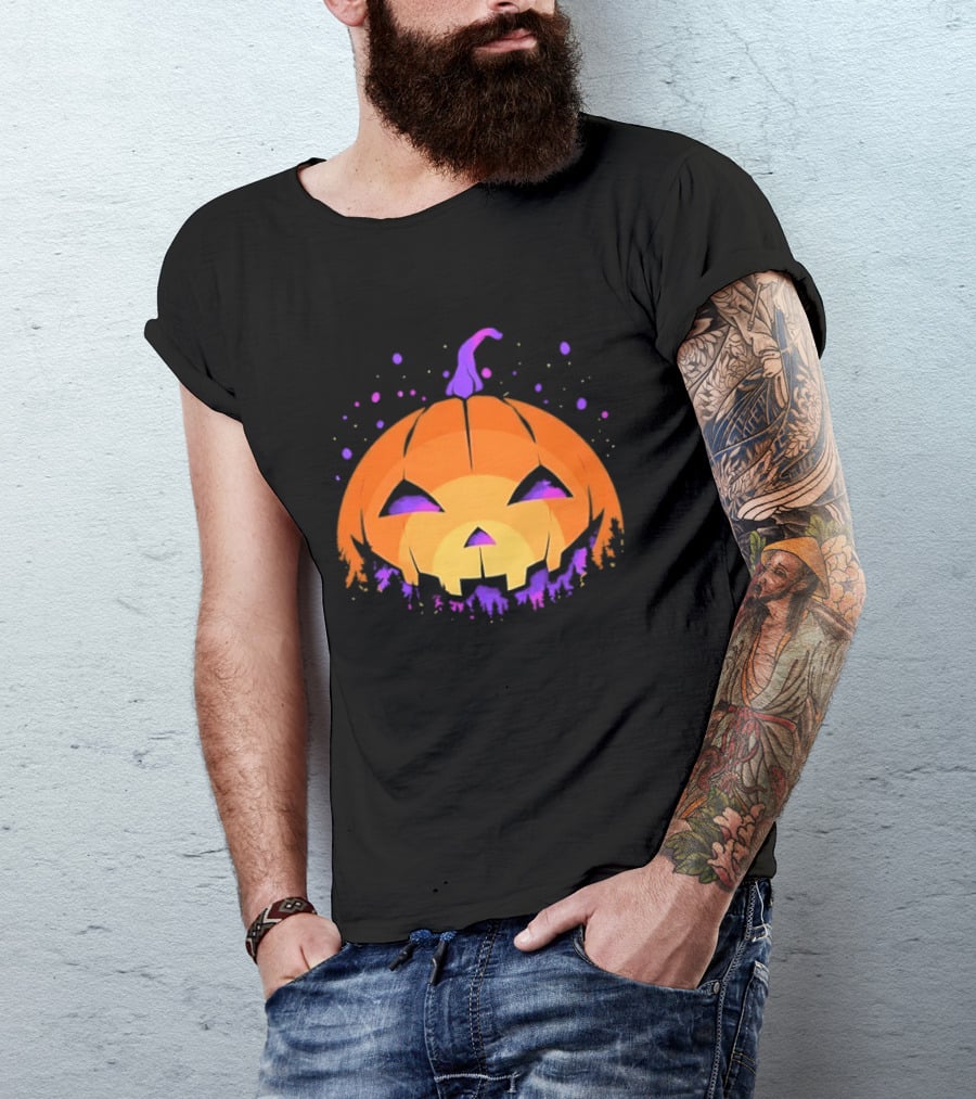 Spooky Jack O' Lantern Vibrant Halloween Vibes T-Shirt