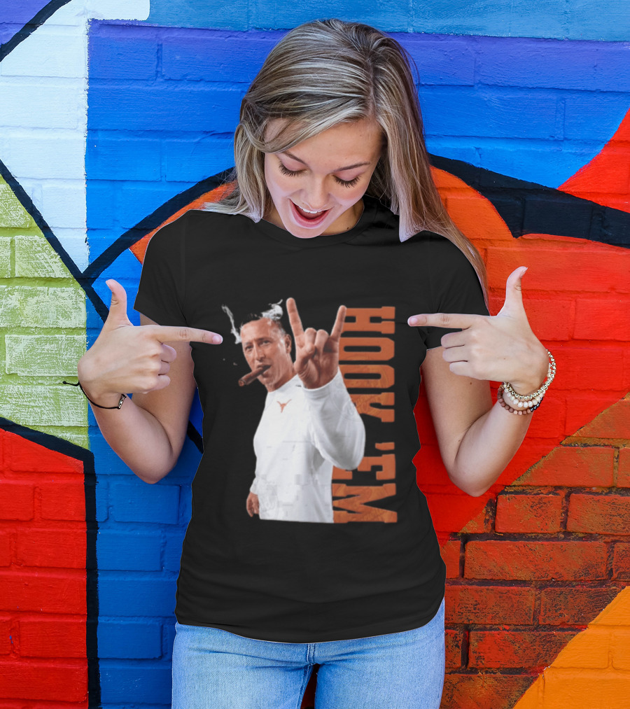 Steve Sarkisian Texas Longhorns NCAA Hook Em Smoking Cigar T-Shirt