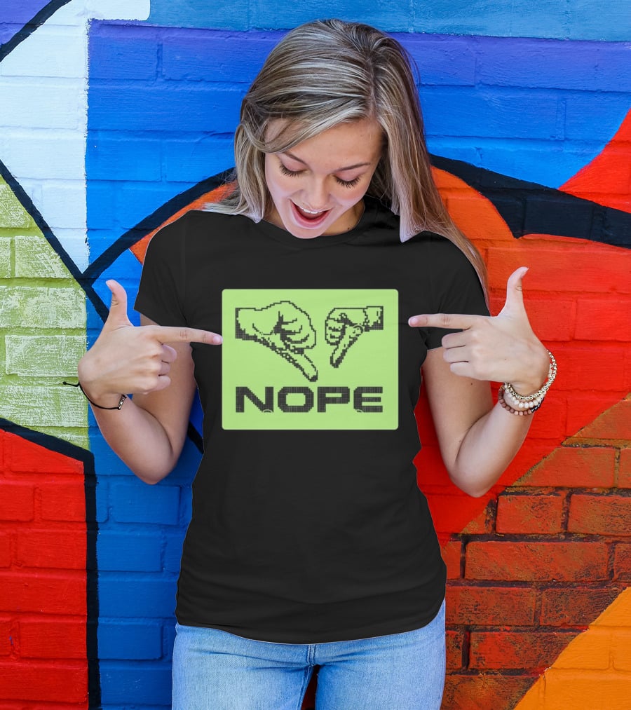 Nope Thumbs Down Pixel Art Dislike Expression T-Shirt