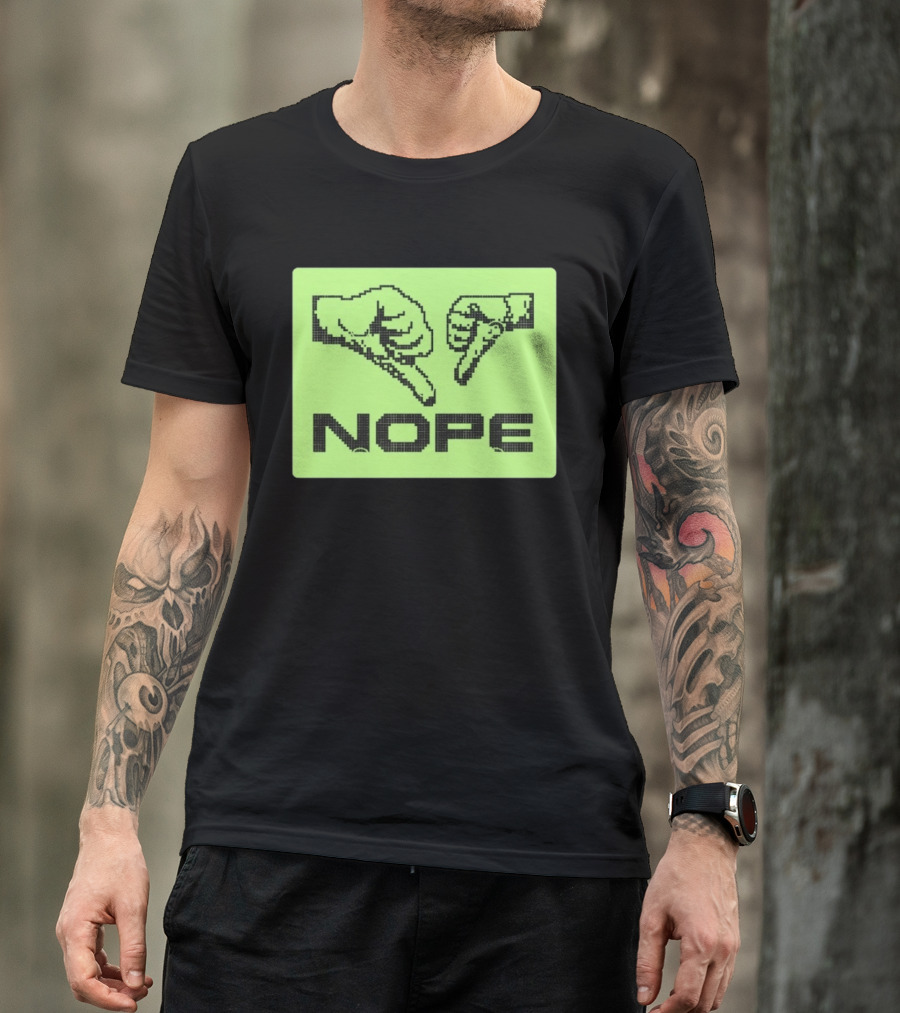 Nope Thumbs Down Pixel Art Dislike Expression T-Shirt