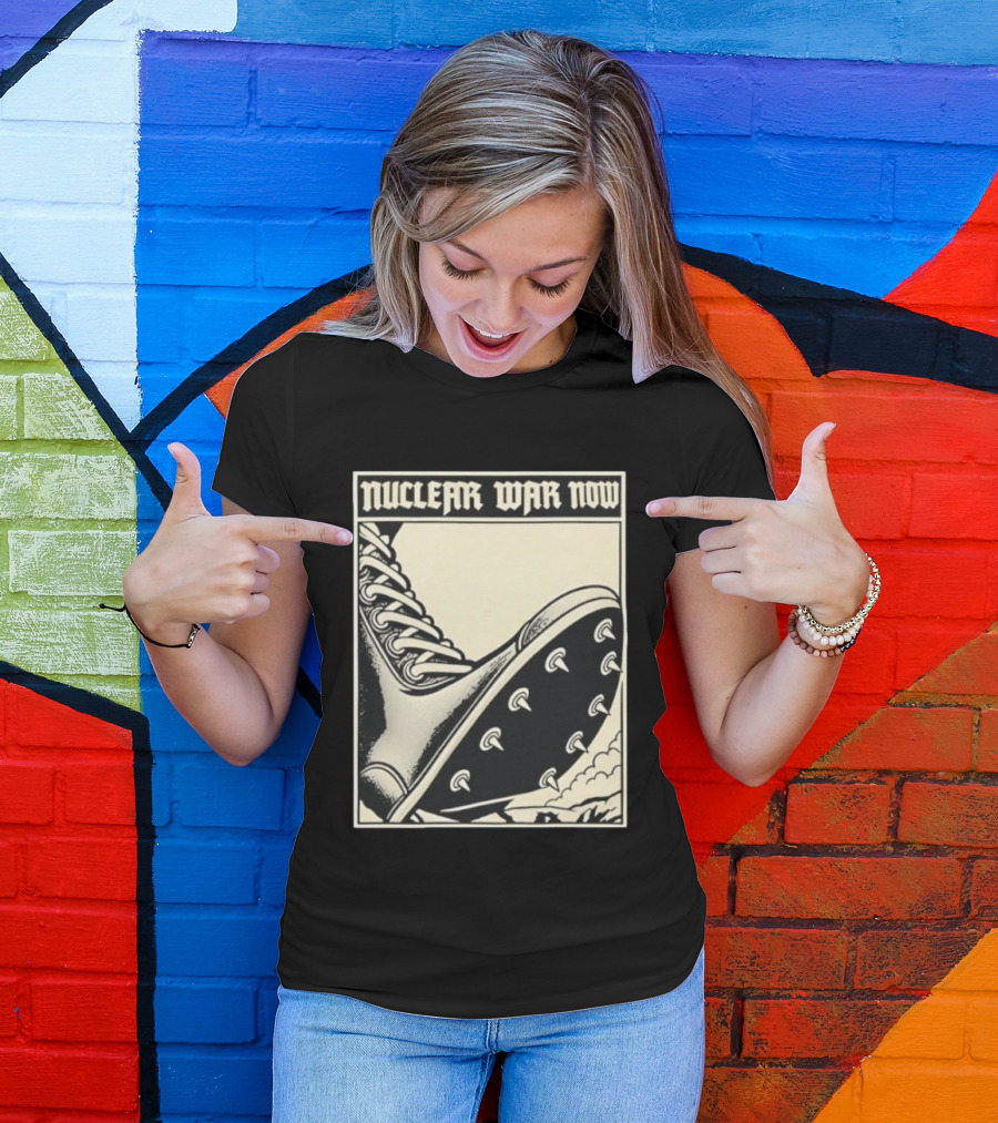 Nuclear War Now Spiked Boot Metal Punk Underground T-Shirt
