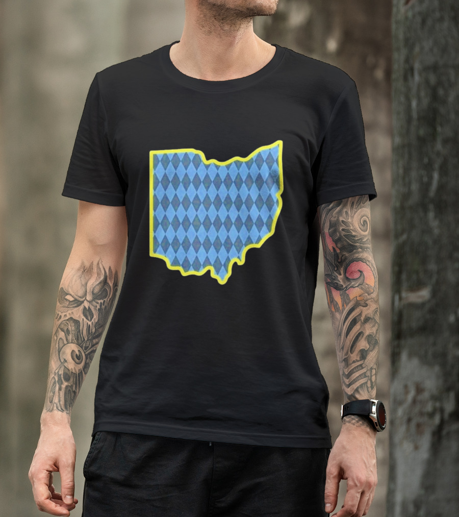 Oktoberfest Ohio Bavarian Diamond Pattern Map T-Shirt