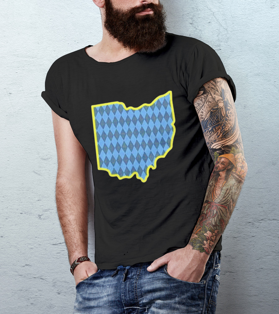 Oktoberfest Ohio Bavarian Diamond Pattern Map T-Shirt