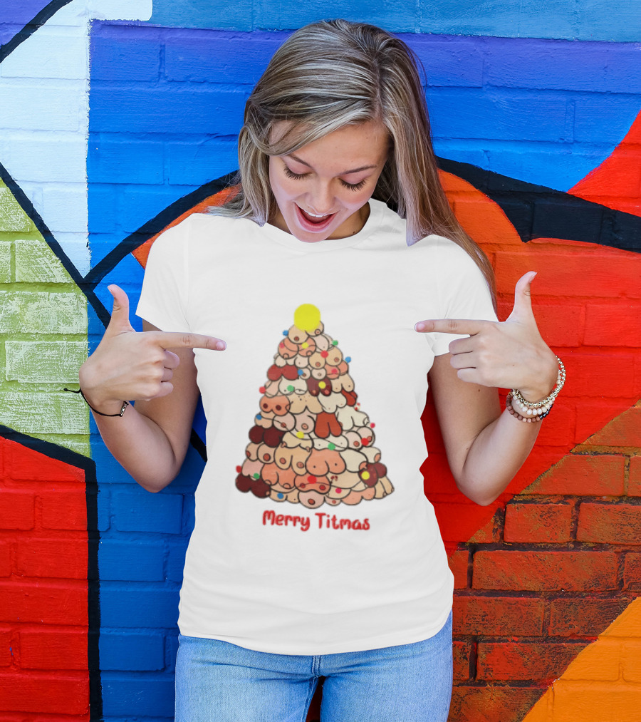 Merry Titmas Christmas Tree Fun Festive T-Shirt