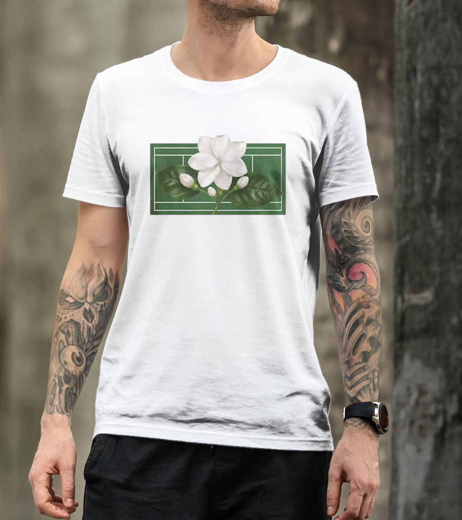 Colors Alex Eala Sampaguita Bloom Tennis 2026 White Flower Green Court T-Shirt