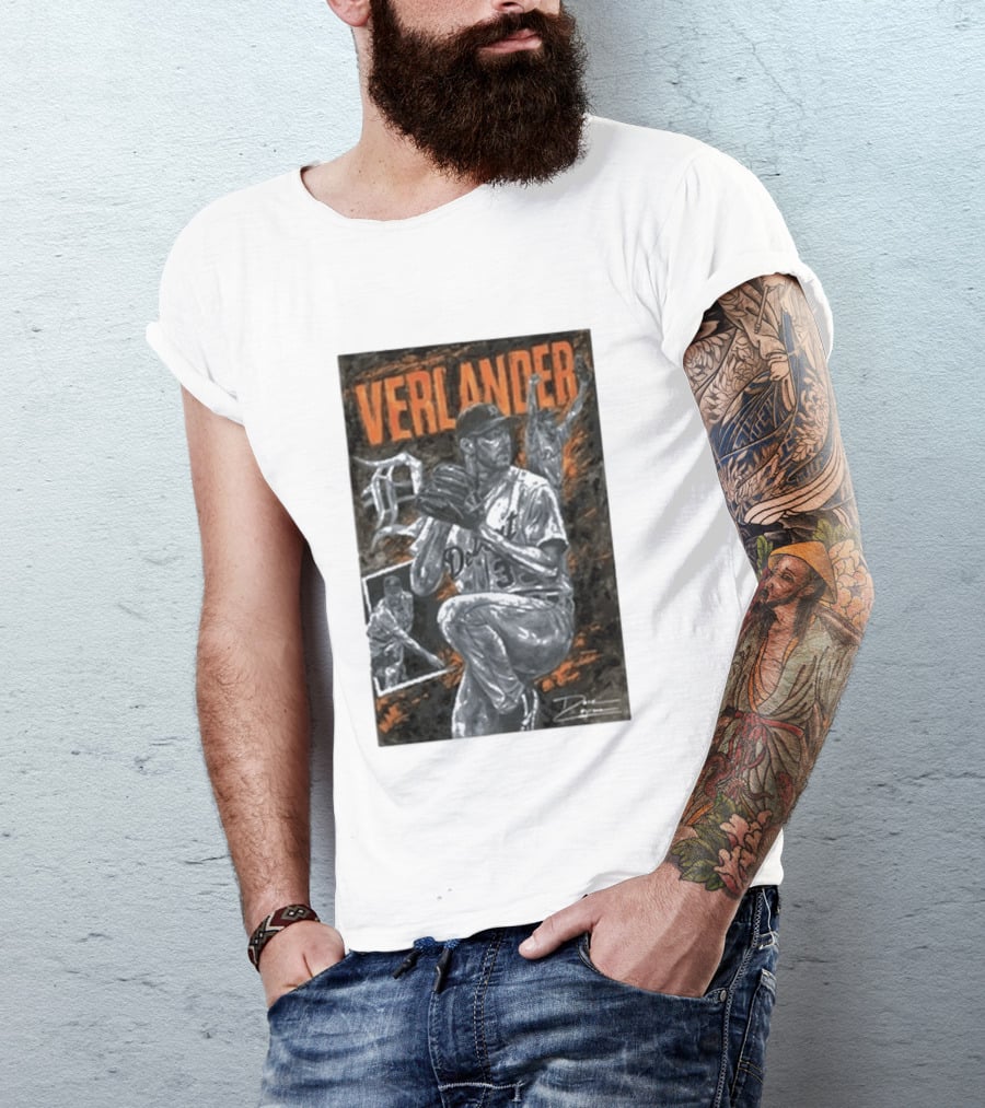 Detroit Tigers Verlander Baseball Legend 35 Pitcher T-Shirt