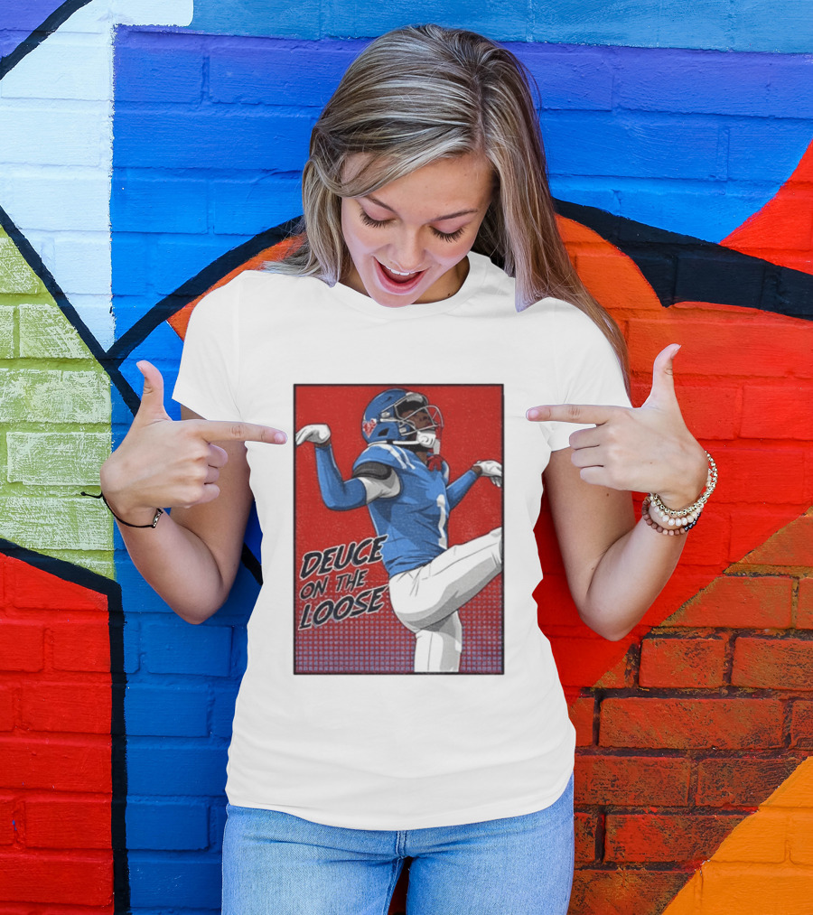 Deuce On The Loose Ole Miss Rebels Football Player Action T-Shirt
