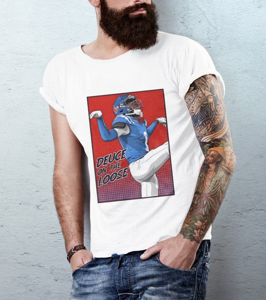 Deuce On The Loose Ole Miss Rebels Football Player Action T-Shirt