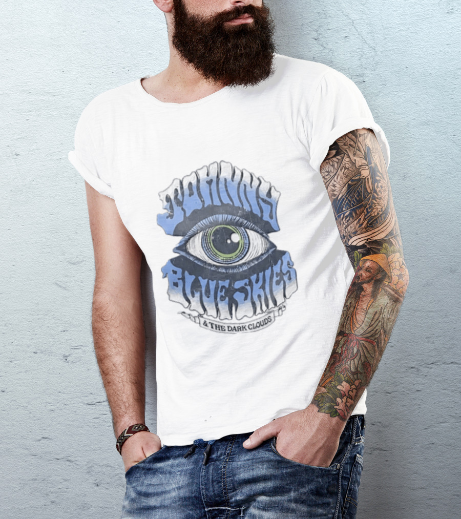 Johnny Blue Skies The Dark Clouds Large Human Eye Iris T-Shirt