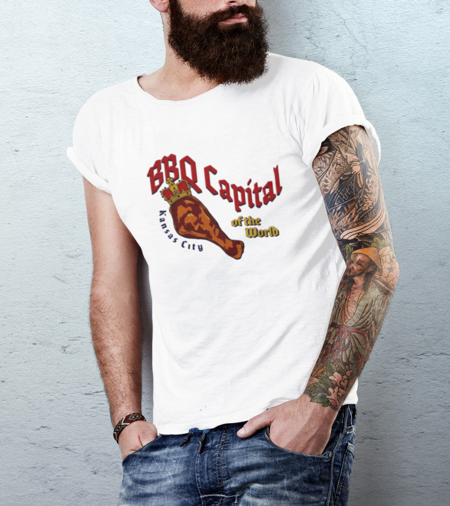 Kansas City BBQ Capital Of The World Leg With Crown T-Shirt