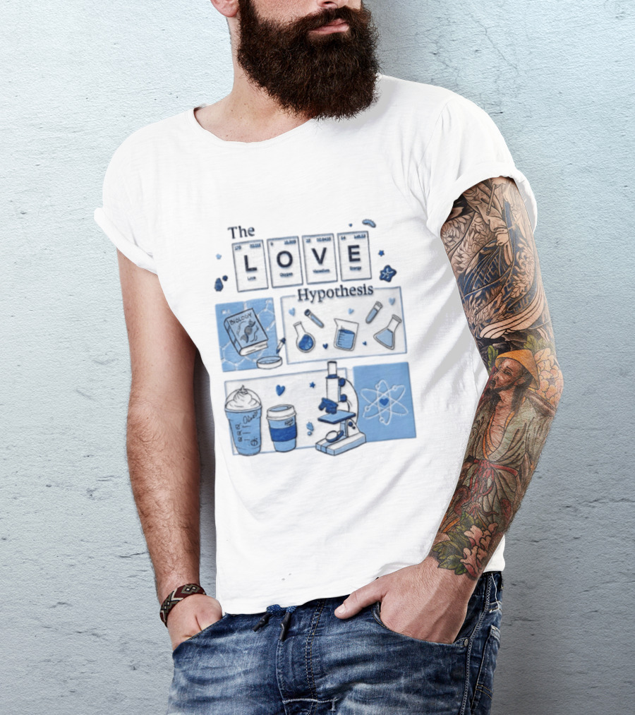 The Love Hypothesis Periodic Table Science Equipment Microscope Biology Book Chemistry T-Shirt