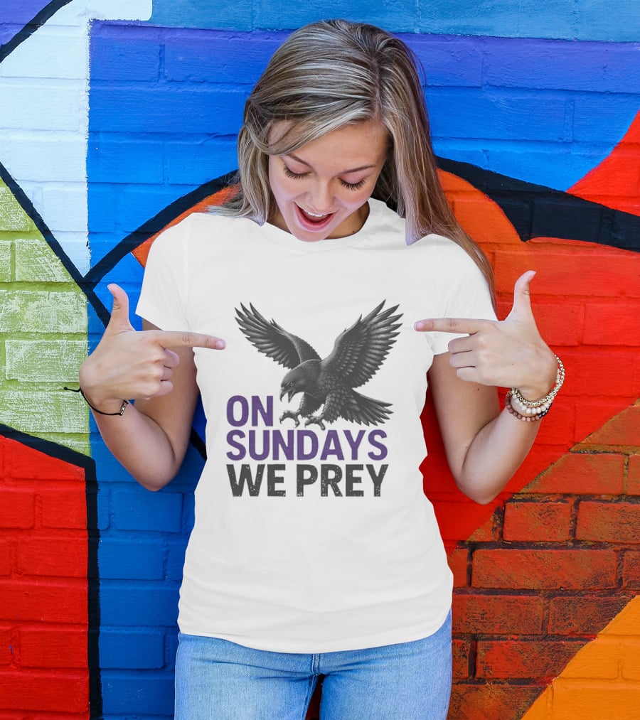 On Sundays We Prey Baltimore Ravens Football Fan T-Shirt