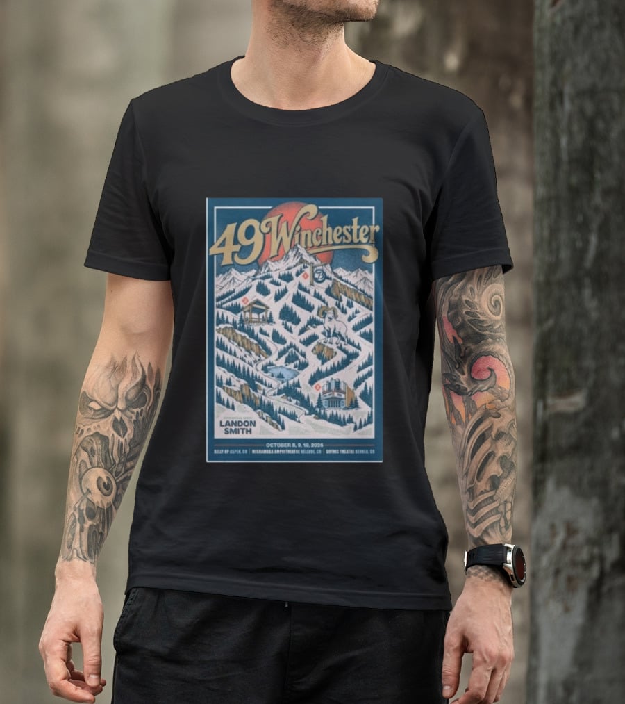 49 Winchester October 8 9 10 2026 Landon Smith Belly Up Aspen Mishawaka Amphitheatre Gothic Theatre Denver T-Shirt