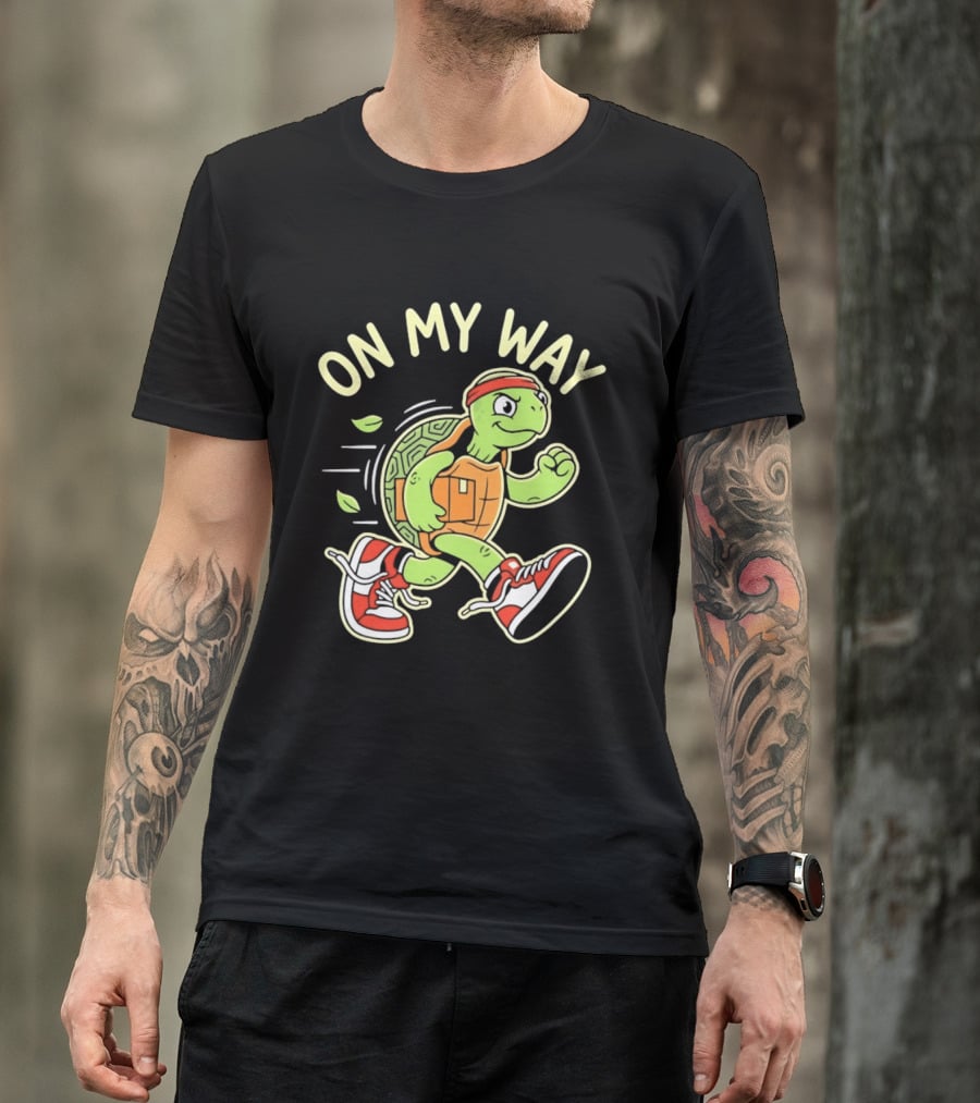 Running Turtle Package Delivery On My Way T-Shirt
