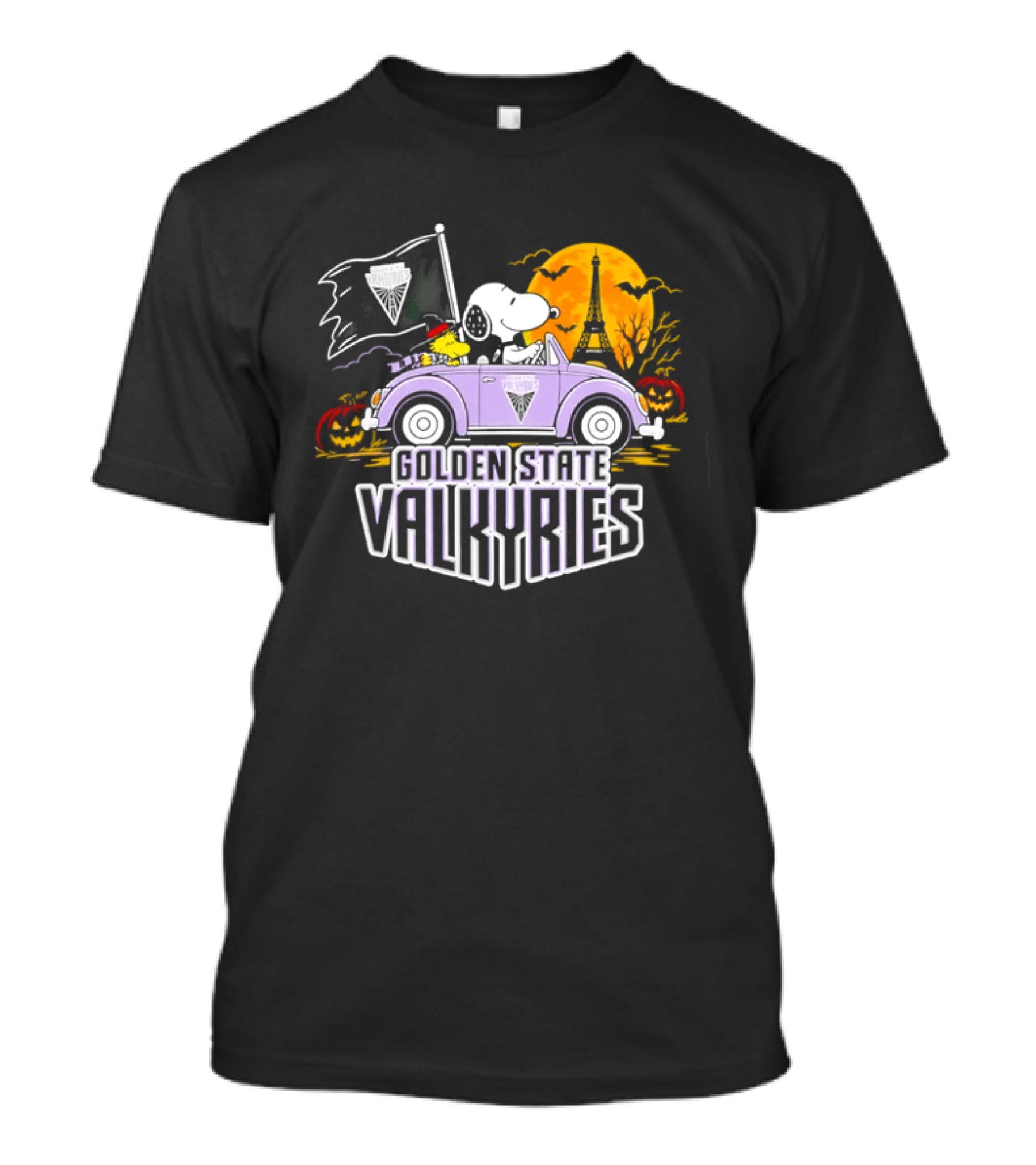 Golden State Valkyries Snoopy Woodstock Halloween Ride T-Shirt