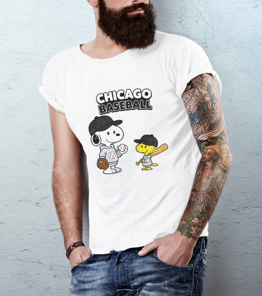 Chicago Baseball Snoopy Woodstock White Sox Peanuts MLB T-Shirt