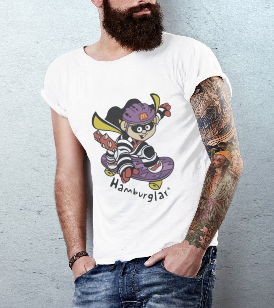 Hamburglar McDonald's Purple Skateboard Helmet T-Shirt