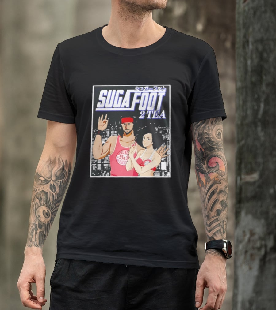 Sugafoot 2 Tea Japanese Text S And Headbands Retro Look T-Shirt