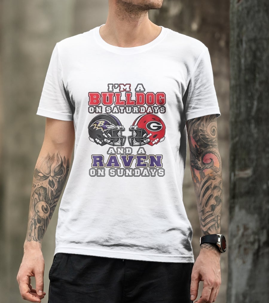 I'm A Bulldog On Saturdays And A Raven On Sundays Sports Team Pride T-Shirt